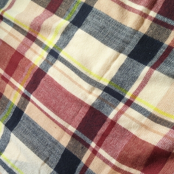 Oversized Blanket Scarf Wrap Square Plaid Boho Fringe 53x53 Warm Academia Winter - Picture 10 of 10